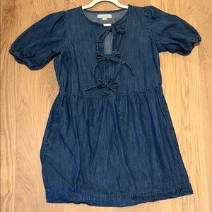 LOFT Women's Blue Denim Mini Dress